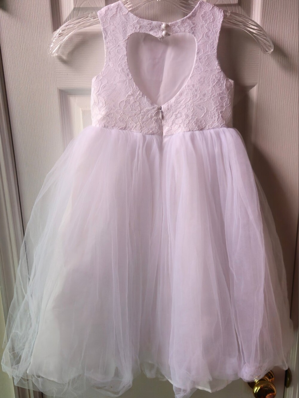 Unbranded Girl's White Lace & Tulle Flower Girl/Communion/Forma Dress - Size 4 - Picture 8 of 8